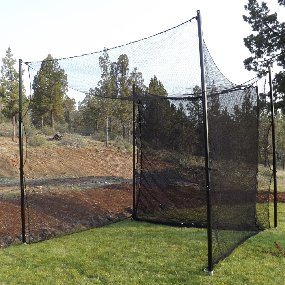 10' X 10' X 10' Golf Cage Net + Golf Netting Impact Panel, NEW