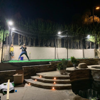 Custom Softball Batting Cage Net at a Private Residence – Nylon Softball Netting