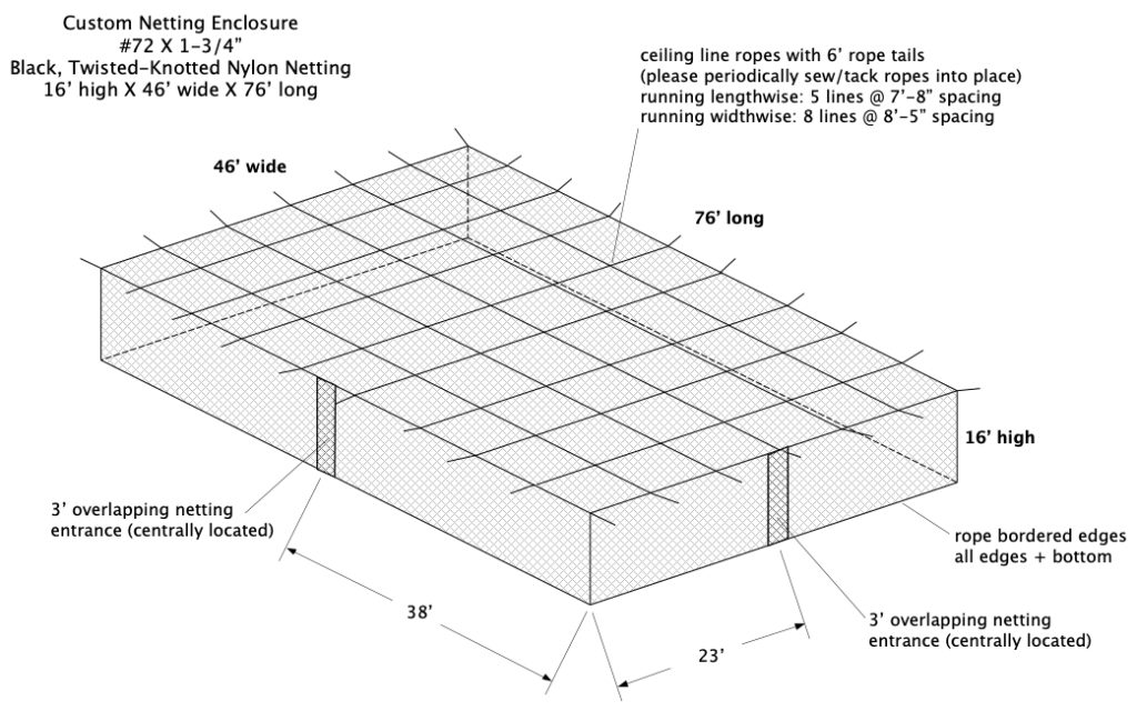 Professional #72 Nylon Custom Batting Cage Netting