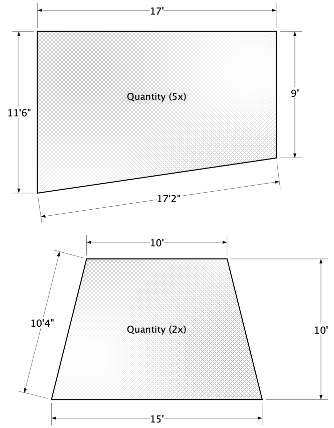 Custom Nylon Netting Panels With Tapered Shapes