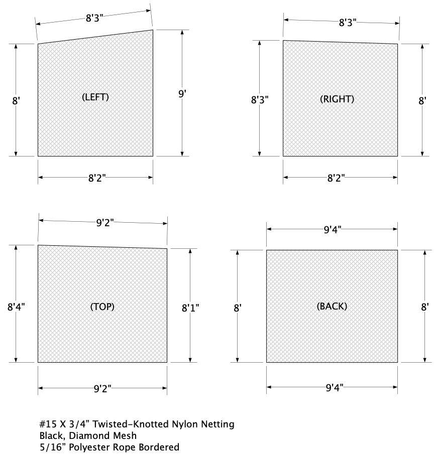 Nylon containment netting and barrier nets built to custom sizing