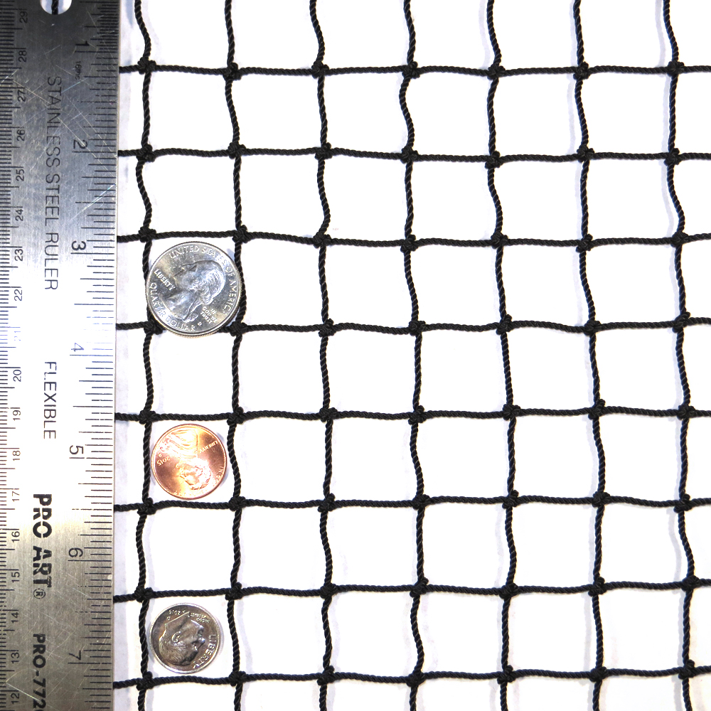 3/4" square mesh twisted-knotted nylon netting, available to custom sizing and dimensions