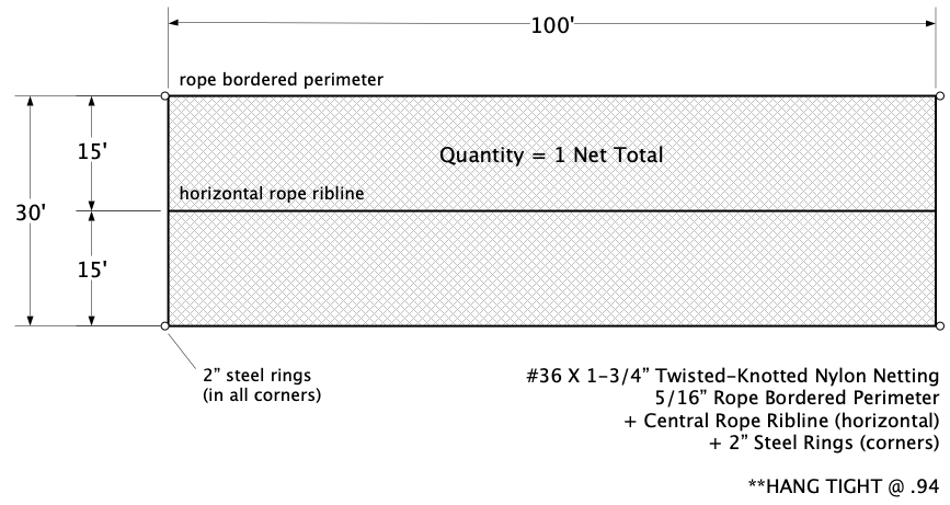 Industrial barrier netting built from knotted nylon.