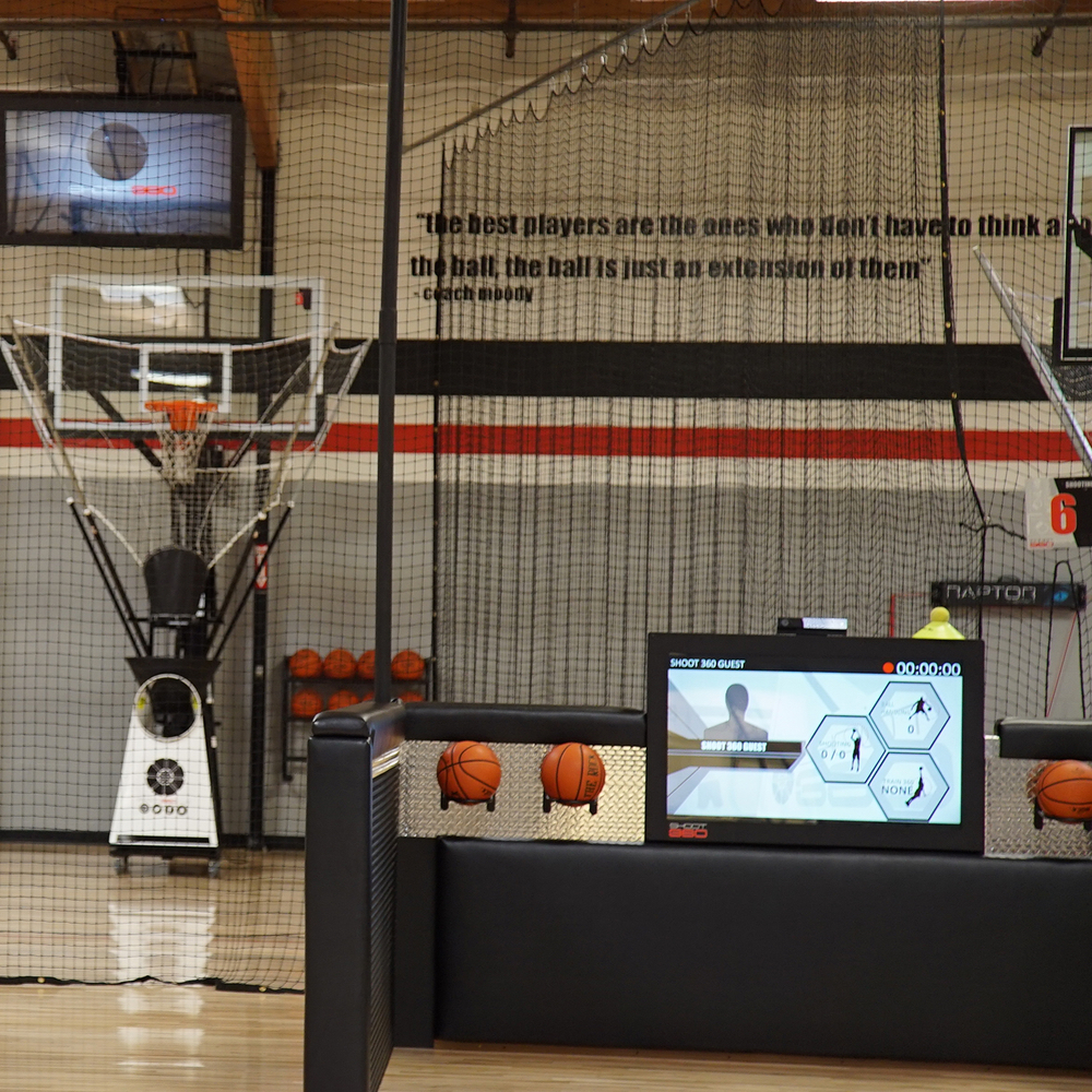 Shoot 360 basketball training nets.