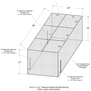 Kevlar netting enclosure cage net, Kevlar protective netting built to custom sizing