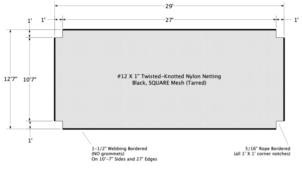 Solar panel protective netting, solar panel net built from knotted nylon mesh.