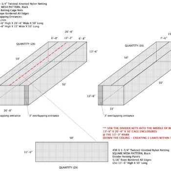 custom batting cage netting, baseball netting, and heavy duty nylon netting for athletic needs.