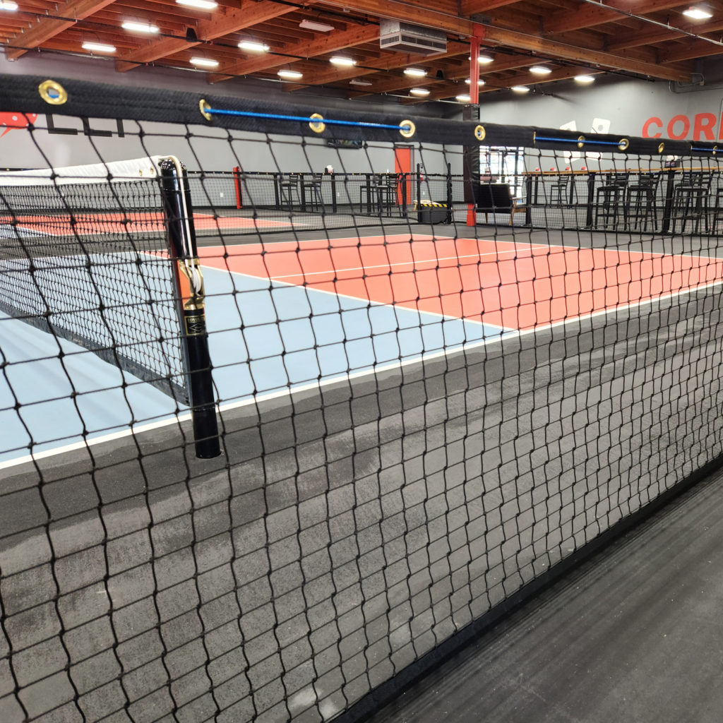 Pickleball containment netting installed at Volli Bellingham.