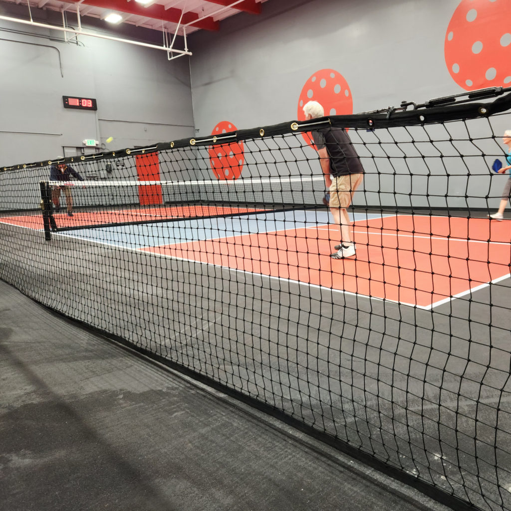 Pickleball court divider netting panels at Volli Bellingham.