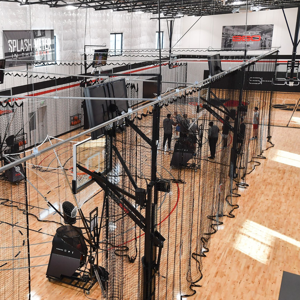 Gourock custom ball containment netting installed at Shoot 360 training locations.