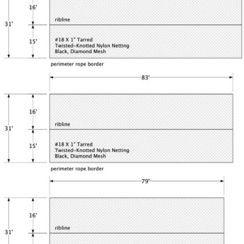 Golf driving range nets and golf course netting