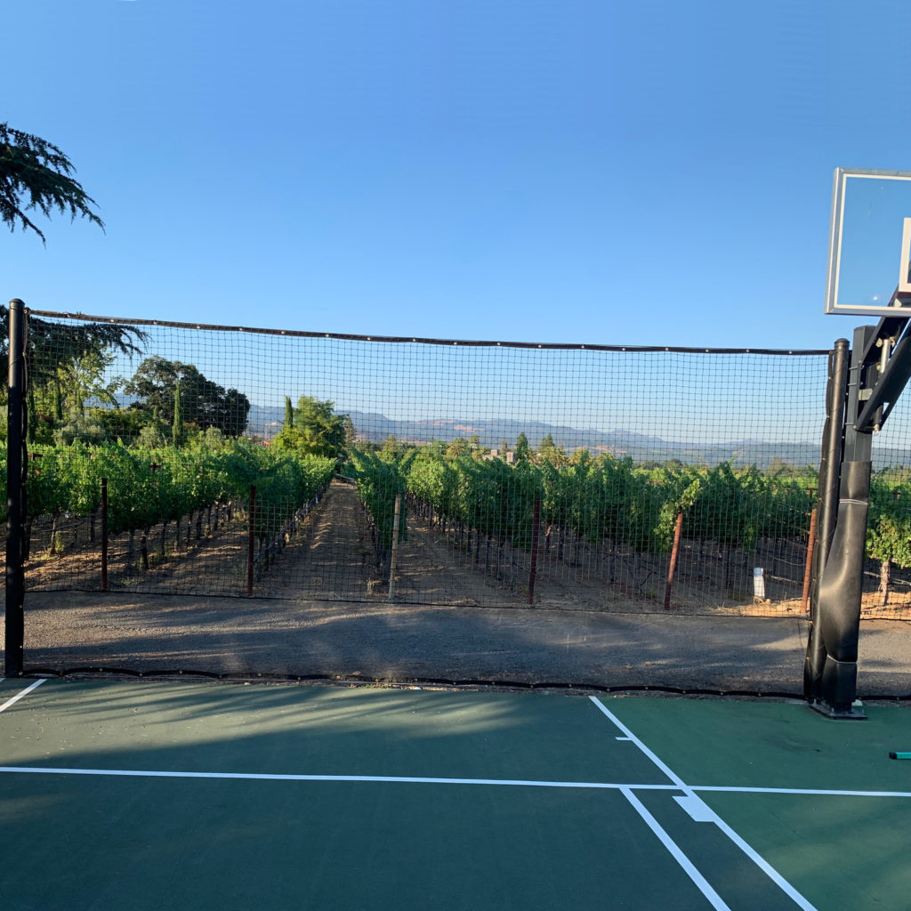 Sport court ball containment netting, custom athletic nets.