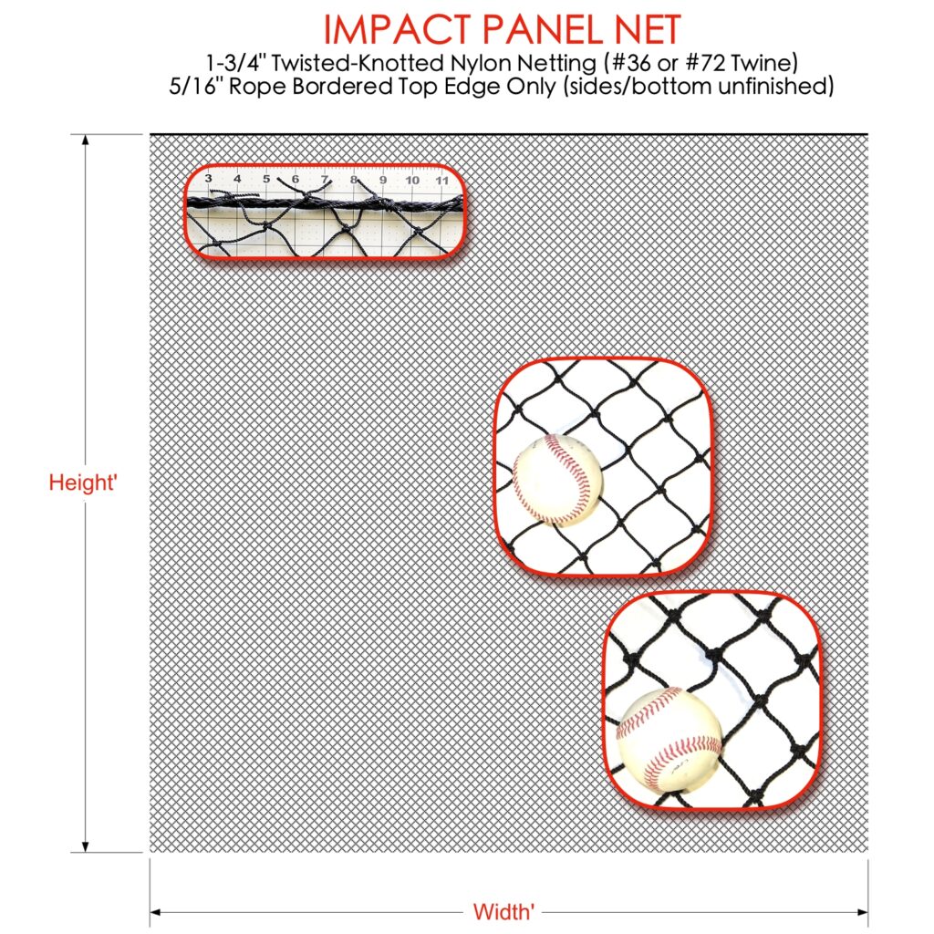 Sports Impact Netting for Baseball, Softball, Multi-Sport Practice