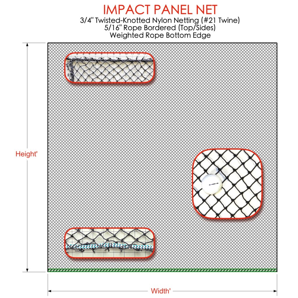Golf Hitting Net, Impact Panel for Driving and Swing Practice