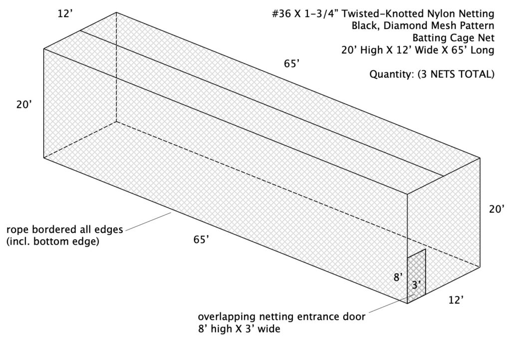 collegiate batting cage net
