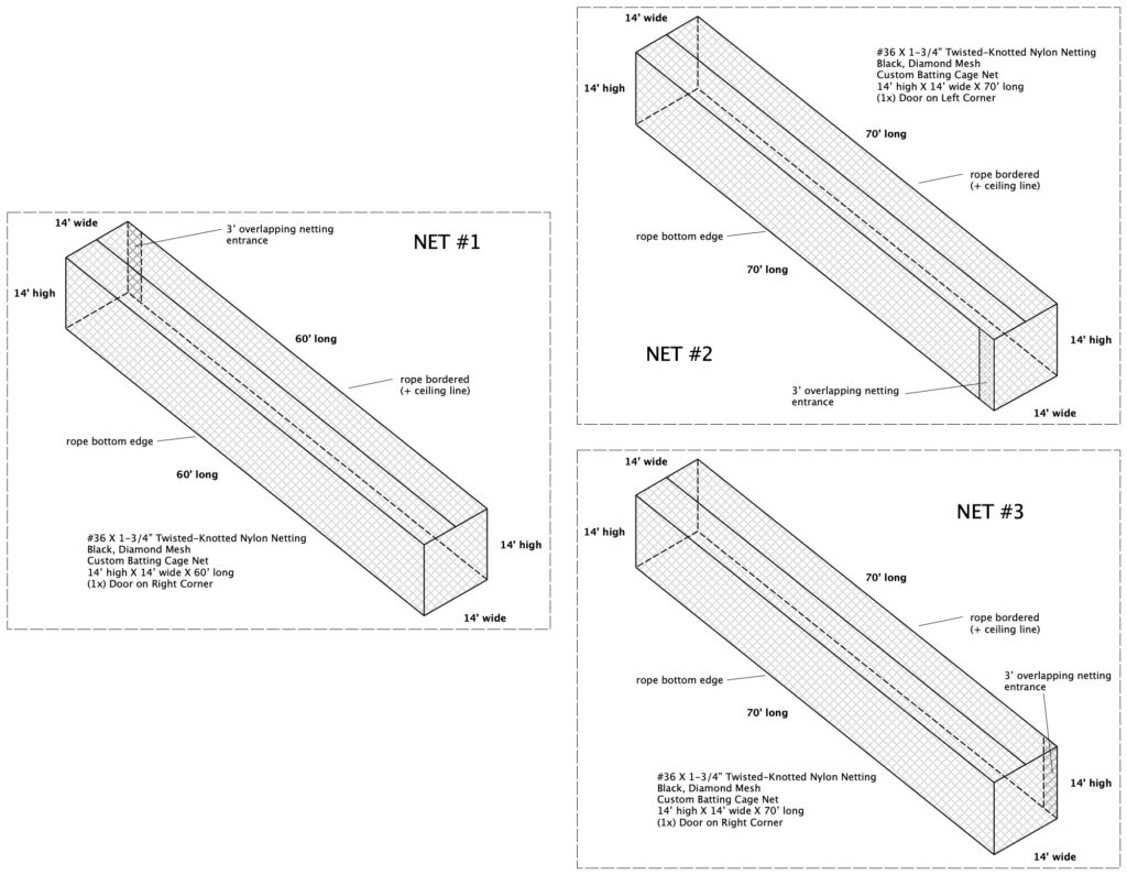 commercial strength baseball netting.