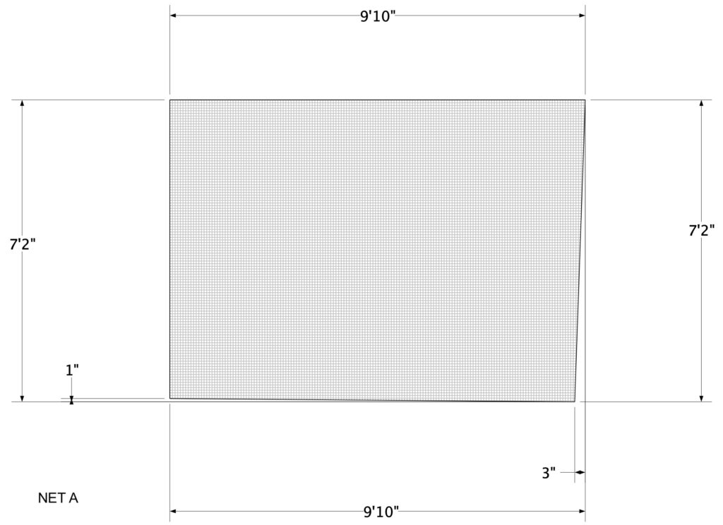 Protective nets designed with specific angles for residential rooftop solar panel installation area.