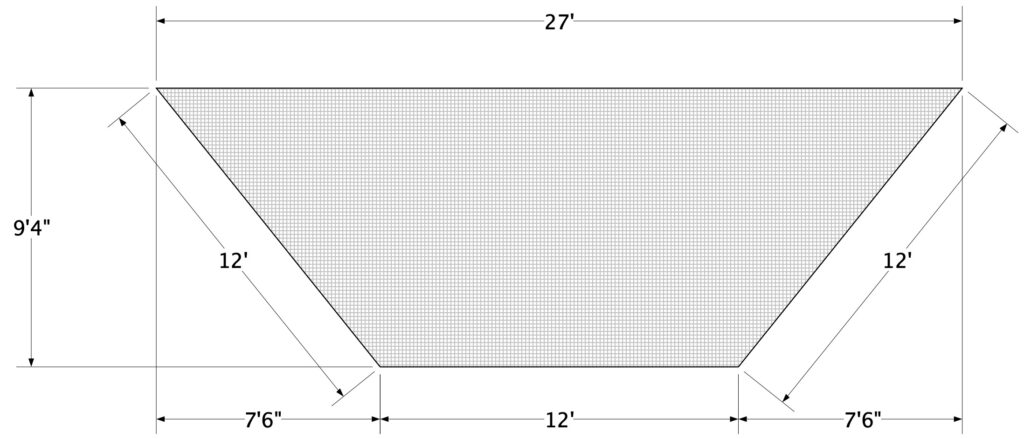 Custom ball containment net over a baseball backstop