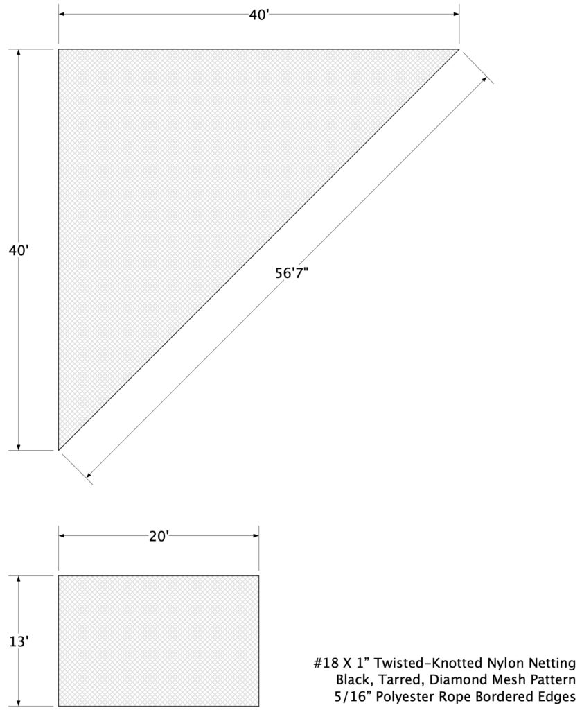 Golf barrier netting for errant golf ball protection