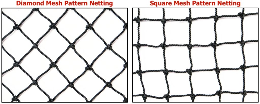 Diamond vs Square mesh pattern for a custom batting cage net