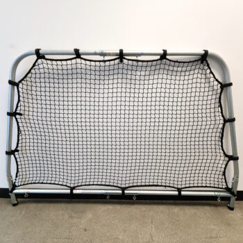 nylon mesh strapped to steel frame