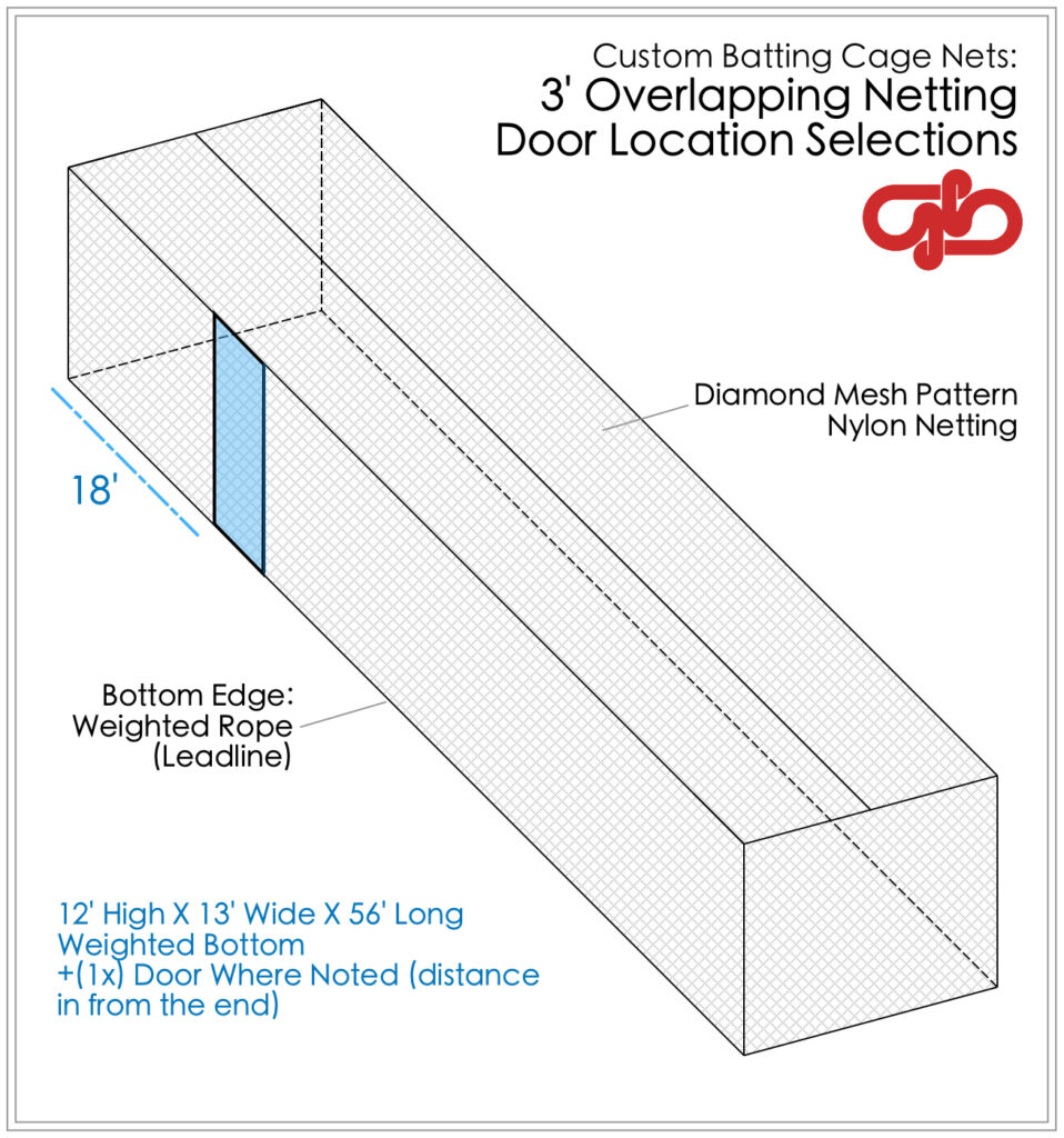 Custom baseball batting cage net for outdoor athletic field in New York