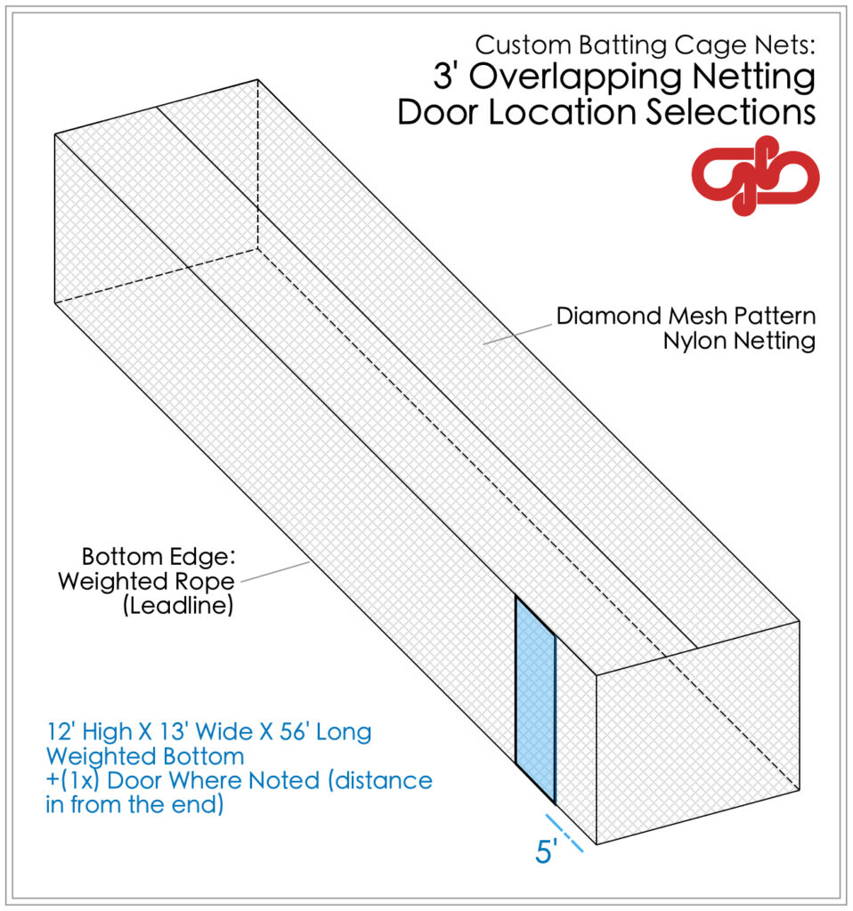 #36 X 1-3/4" twisted knotted type 66 nylon, batting cage netting