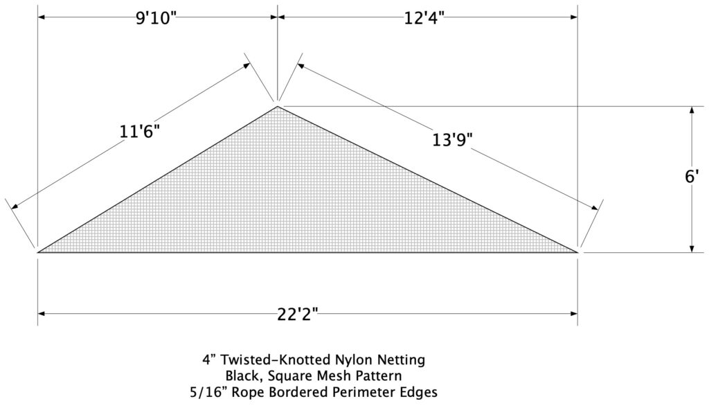 Specialized nylon net for soccer ball blocking.