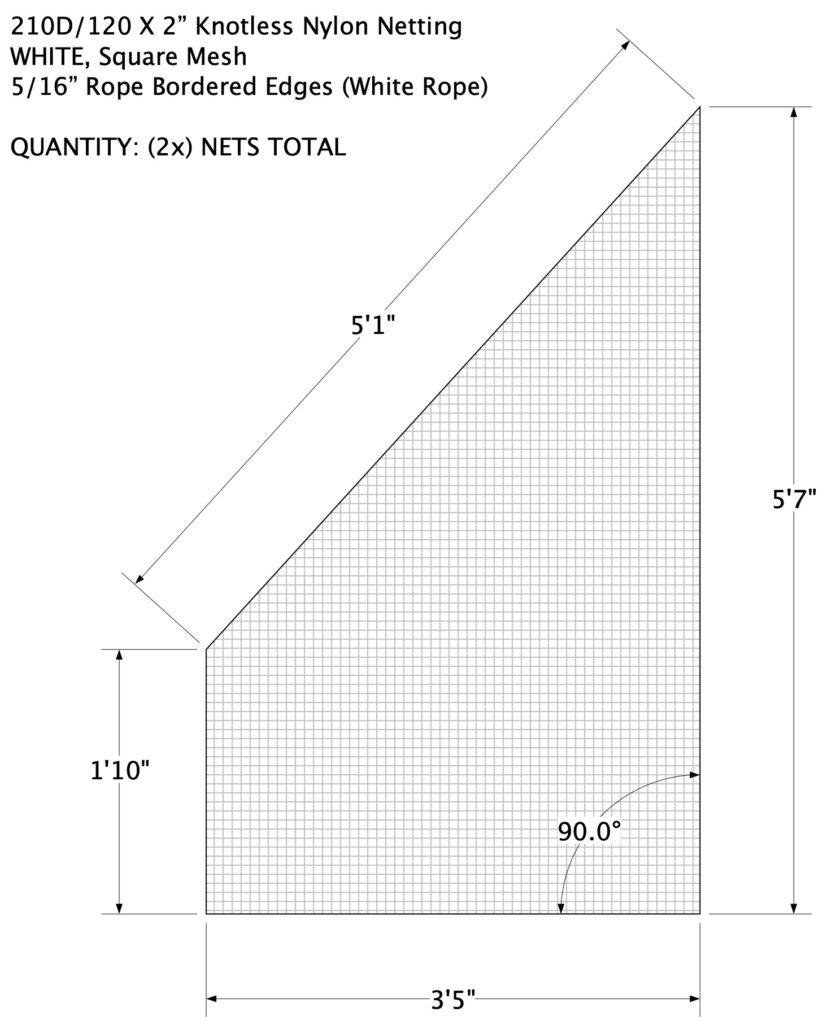 Golf ball protective netting built to unique shape