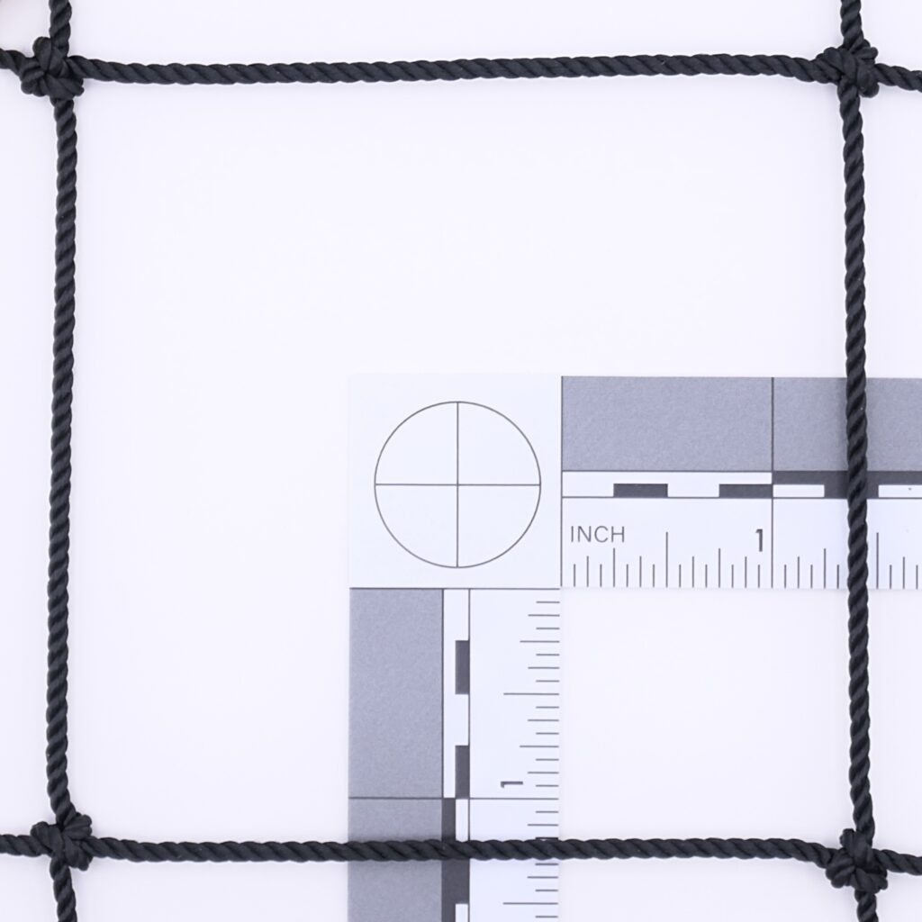 Closeup scale view of #36 X 4" nylon netting from Gourock
